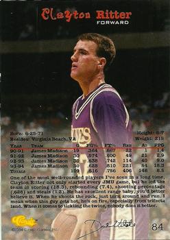 1994 Classic Draft #84 Clayton Ritter Back