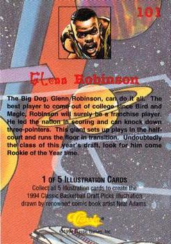 1994 Classic Draft #101 Glenn Robinson Back