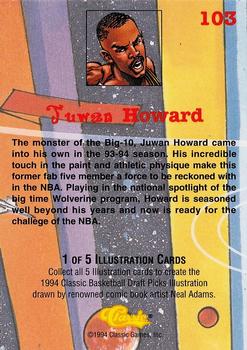1994 Classic Draft #103 Juwan Howard Back