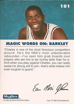 1992 SkyBox USA #101 Magic on Barkley Back