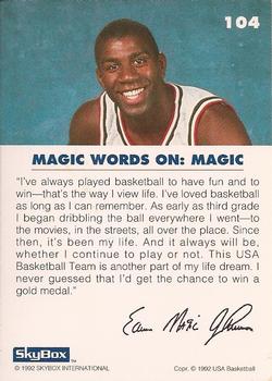 1992 SkyBox USA #104 Magic on Magic Back