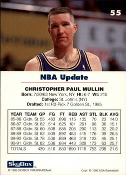 1992 SkyBox USA #55 Chris Mullin Back