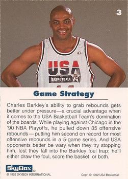 1992 SkyBox USA #3 Charles Barkley Back