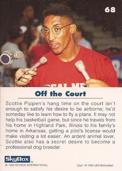1992 SkyBox USA #68 Scottie Pippen Back