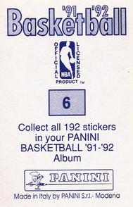 1991-92 Panini Stickers #6 Tim Hardaway Back