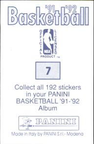 1991-92 Panini Stickers #7 Tom Tolbert Back
