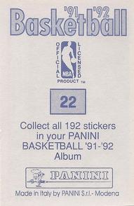 1991-92 Panini Stickers #22 Mark West Back