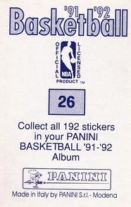 1991-92 Panini Stickers #26 Tom Chambers Back