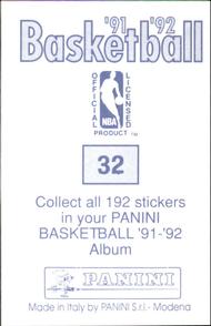 1991-92 Panini Stickers #32 Danny Ainge Back