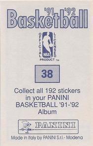 1991-92 Panini Stickers #38 Duane Causwell Back