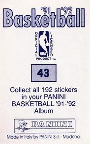 1991-92 Panini Stickers #43 Gary Payton Back