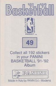 1991-92 Panini Stickers #49 Alex English Back