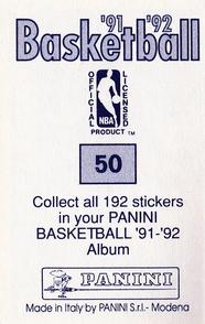 1991-92 Panini Stickers #50 Rolando Blackman Back