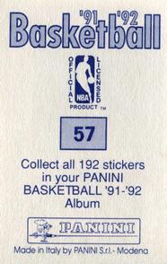 1991-92 Panini Stickers #57 Hakeem Olajuwon Back