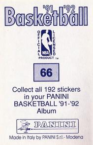 1991-92 Panini Stickers #66 Tyrone Corbin Back