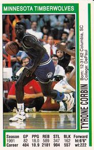 1991-92 Panini Stickers #66 Tyrone Corbin Front