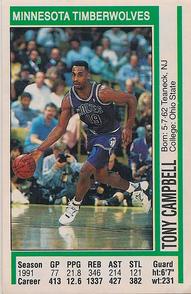 1991-92 Panini Stickers #67 Tony Campbell Front