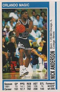 1991-92 Panini Stickers #70 Nick Anderson Front