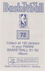 1991-92 Panini Stickers #72 Scott Skiles Back