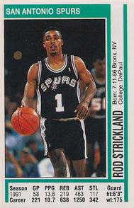 1991-92 Panini Stickers #76 Rod Strickland Front