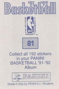 1991-92 Panini Stickers #81 John Stockton Back