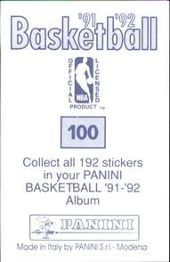 1991-92 Panini Stickers #100 Larry Bird Back