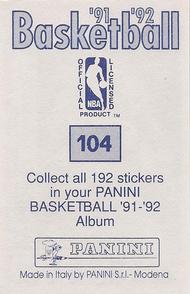 1991-92 Panini Stickers #104 Doc Rivers Back