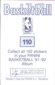 1991-92 Panini Stickers #110 Muggsy Bogues Back