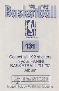 1991-92 Panini Stickers #131 Reggie Miller Back