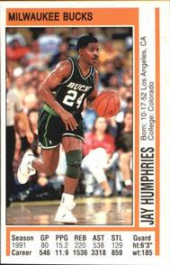 1991-92 Panini Stickers #139 Jay Humphries Front