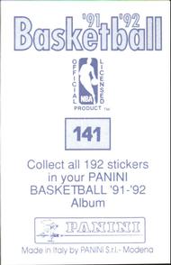 1991-92 Panini Stickers #141 Fred Roberts Back