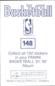 1991-92 Panini Stickers #148 Brian Shaw Back