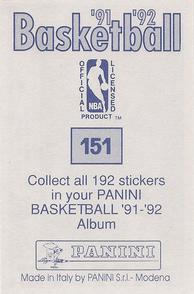 1991-92 Panini Stickers #151 Glen Rice Back