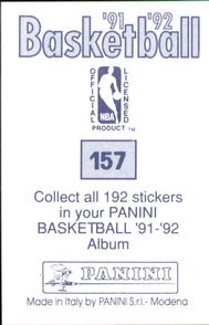 1991-92 Panini Stickers #157 Derrick Coleman Back