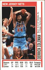 1991-92 Panini Stickers #157 Derrick Coleman Front