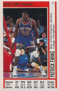 1991-92 Panini Stickers #163 Patrick Ewing Front