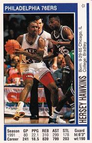 1991-92 Panini Stickers #167 Hersey Hawkins Front