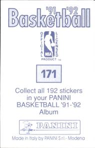 1991-92 Panini Stickers #171 Ron Anderson Back