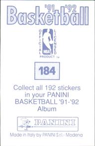 1991-92 Panini Stickers #184 Gary Payton Back