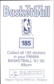 1991-92 Panini Stickers #185 Travis Mays Back