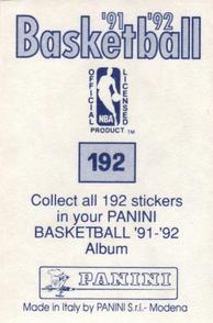 1991-92 Panini Stickers #192 Magic Johnson Back