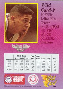 1991-92 Wild Card #2 LeRon Ellis Back