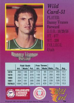 1991-92 Wild Card #51 Danny Vranes Back