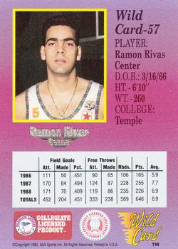 1991-92 Wild Card #57 Ramon Rivas Back