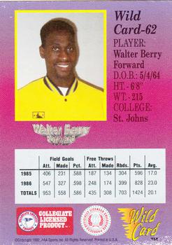 1991-92 Wild Card #62 Walter Berry Back