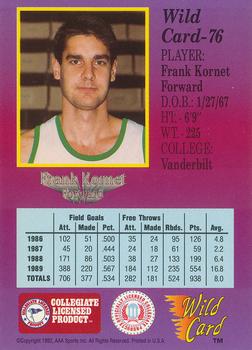 1991-92 Wild Card #76 Frank Kornet Back