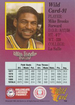 1991-92 Wild Card #91 Mike Brooks Back