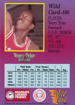 1991-92 Wild Card #108 Terry Tyler Back