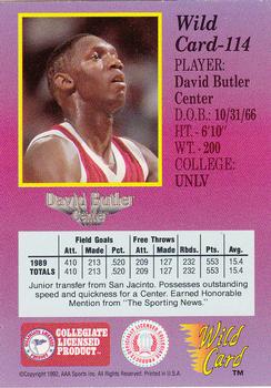 1991-92 Wild Card #114 David Butler Back