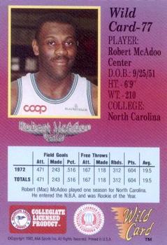 1991-92 Wild Card #77 Robert McAdoo Back